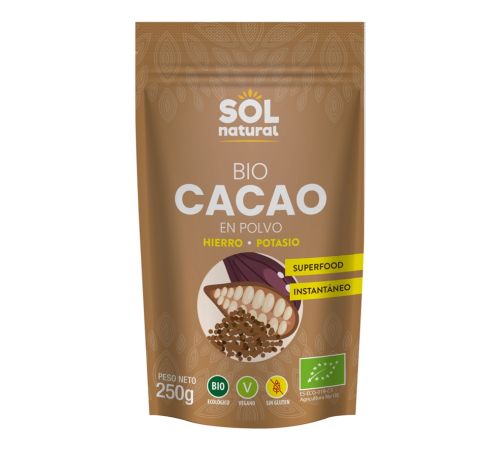 Cacao en Polvo Crudo Bio Vegan 250g Solnatural