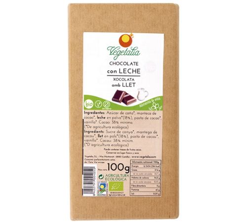 Chocolate con Leche Bio 100g Vegetalia