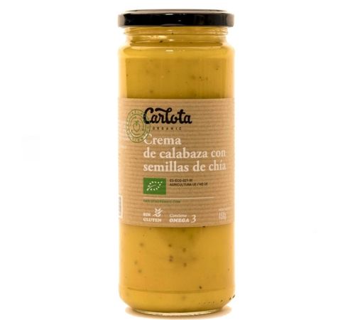 Crema de Calabaza con Semillas de Chia SinGluten Bio 450g Carlota Organic