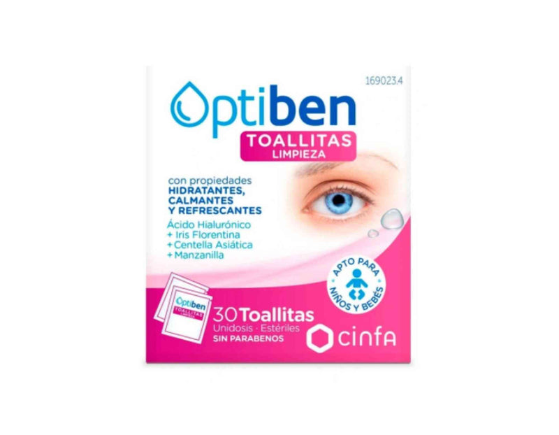 OPTIBEN TOALLITAS OCULARES LIMPIEZA DIARIA 30 UDS