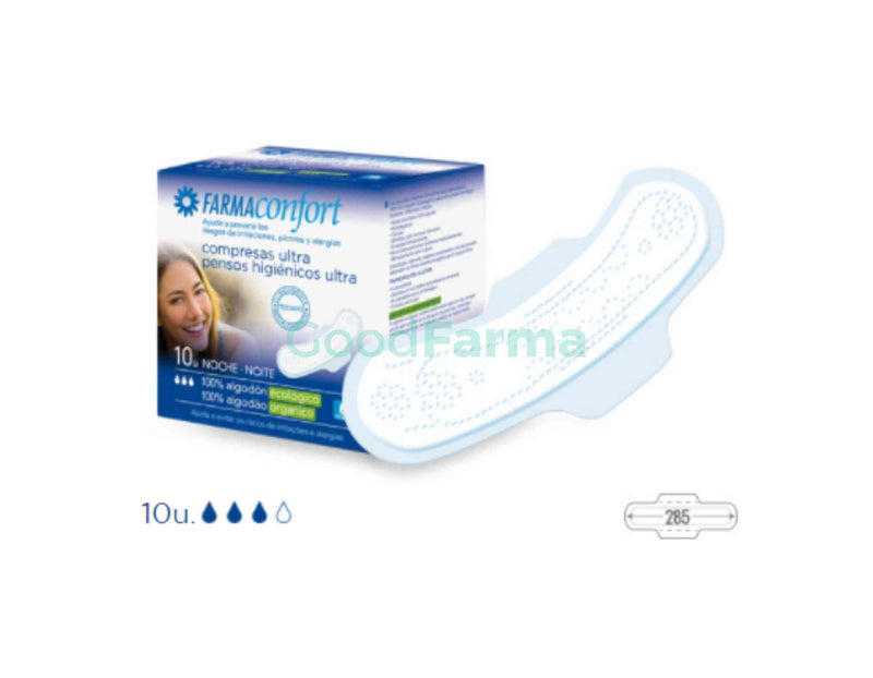 Compresas ultrafinas 100% algodón 10 unidades