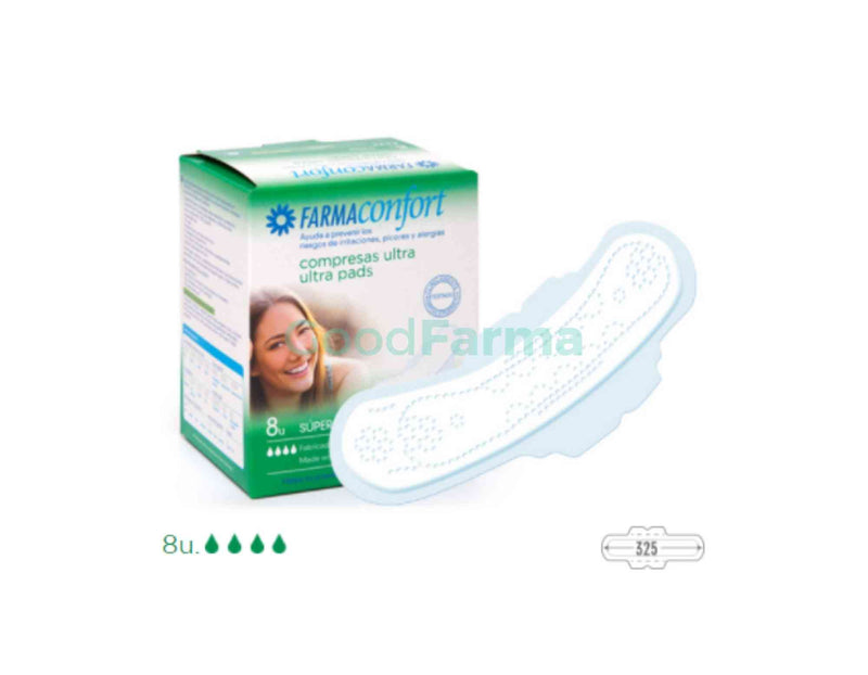 Compresas ultrafinas 100% algodón 8 unidades